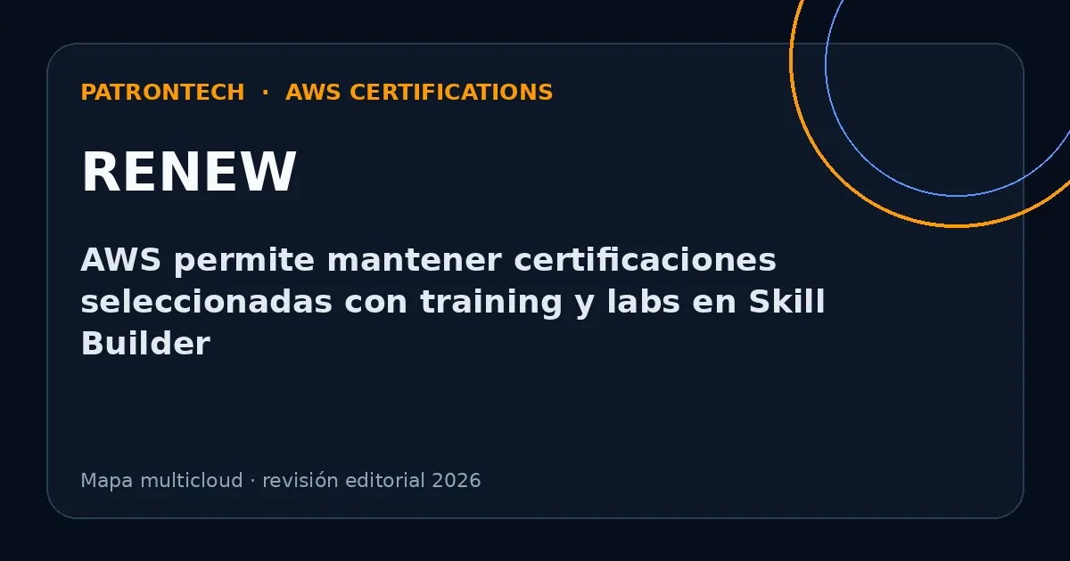 Portada editorial de PatronTech sobre AWS y RENEW