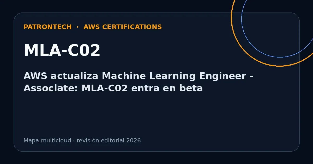 Portada editorial de PatronTech sobre AWS y MLA-C02