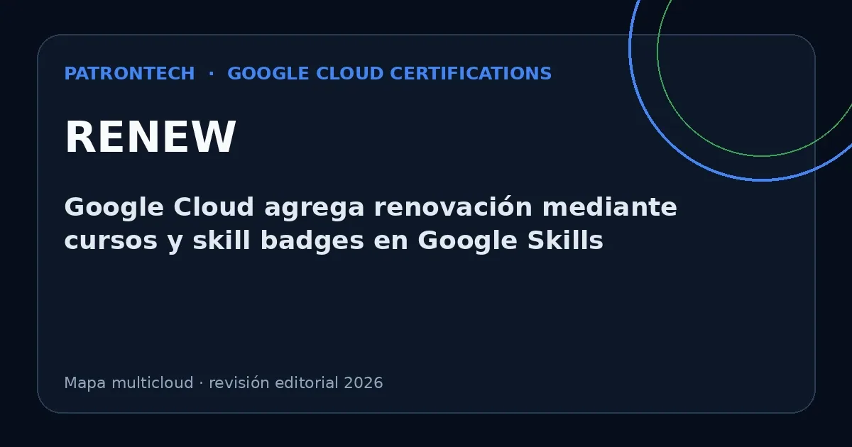 Portada editorial de PatronTech sobre Google Cloud y RENEW
